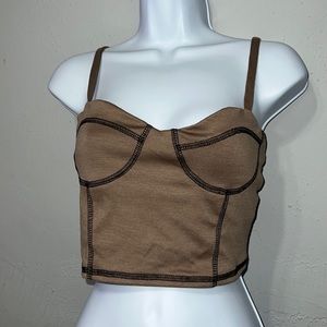 Brown forever 21 crop top